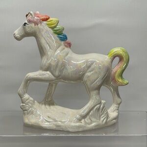 Vintage Iridescent‎ Rainbow Unicorn Figurine Decor BERCO Ontario Pastel Horse